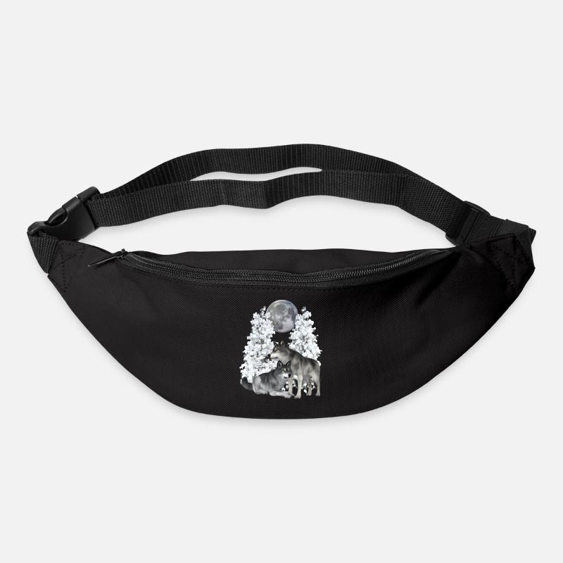 Wolf, Wölfe im Winter - Gürteltasche - Schwarz