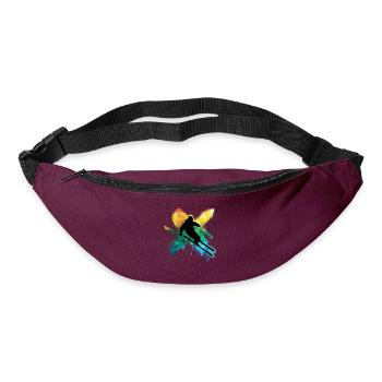 Colourful freestyle skiing in deep snow winter holidays - Bum bag - burgundy - Front