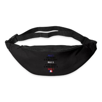 Français Racines Français du drapeau de la France - Sac banane - noir - Devant