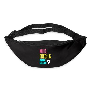 9. Geburtstag Wild, Frech & Endlich 9 Jahre - Gürteltasche - Schwarz - Vorne