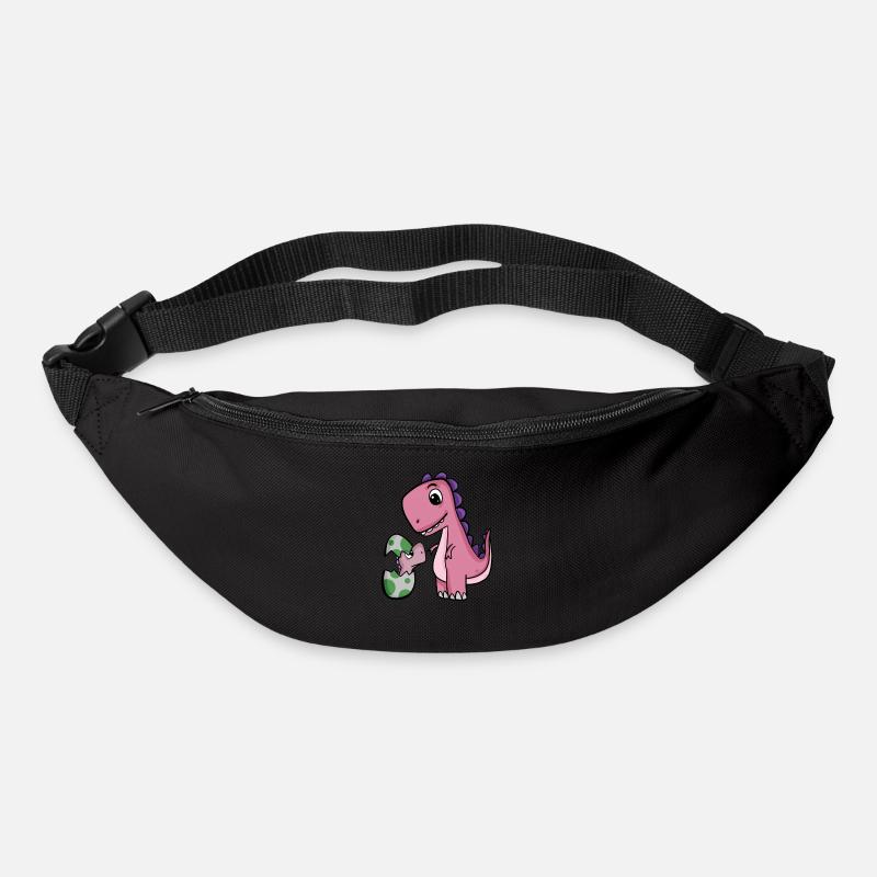 Dinosaurier mit Baby Dinosaurier - Gürteltasche - Schwarz