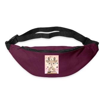 Japanese Aesthetic Cute Kawaii Deer Sushi Gesch - Bum bag - burgundy - Front