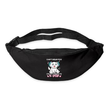 Kpop Kawaii Cat J’écoute de la musique K-pop Ges - Sac banane - noir - Devant