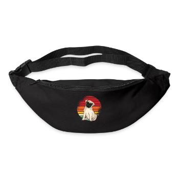 Mops Retro - Gürteltasche - Schwarz - Vorne