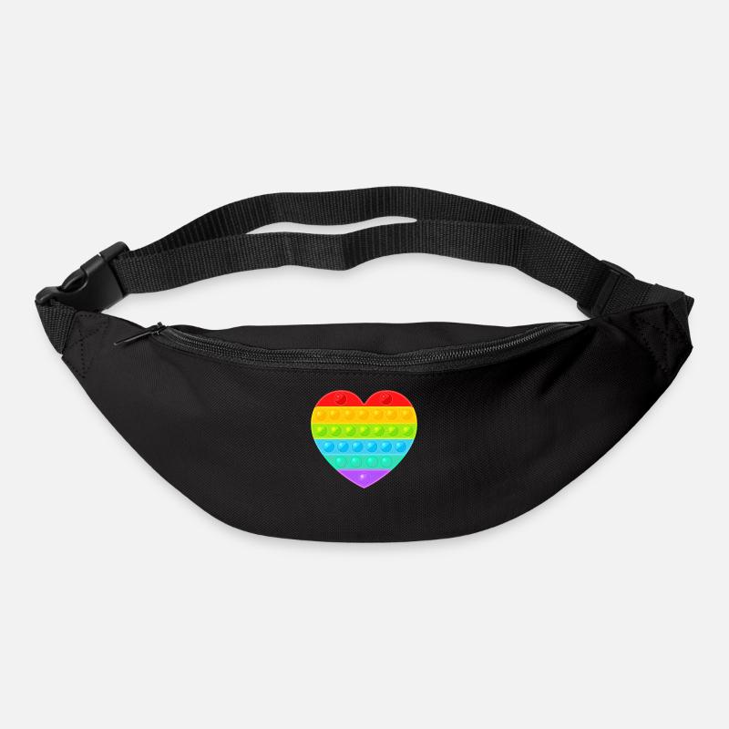 Pop It Popit Herz Bunt Regenbogen - Gürteltasche - Schwarz