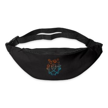 UFO Alien Juggling Planets Space - Bum bag - black - Front