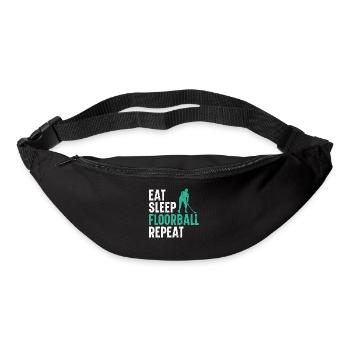 Eat Sleep Floorball Repeat Unihockey - Gürteltasche - Schwarz - Vorne