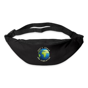 funny simulation theory earth world gift idea - Bum bag - black - Front