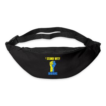Je me tiens avec le drapeau ukrainien vintage de l’Ukraine - Sac banane - noir - Devant