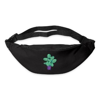 Pflanzen Topfpflanze Monstera Cartoon Zeichnung - Gürteltasche - Schwarz - Vorne