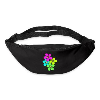 colorful flowers, bouquet, flower tendril, floral - Bum bag - black - Front
