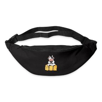 Cadeau de vache Femmes Vaches Méditez Yoga - Sac banane - noir - Devant
