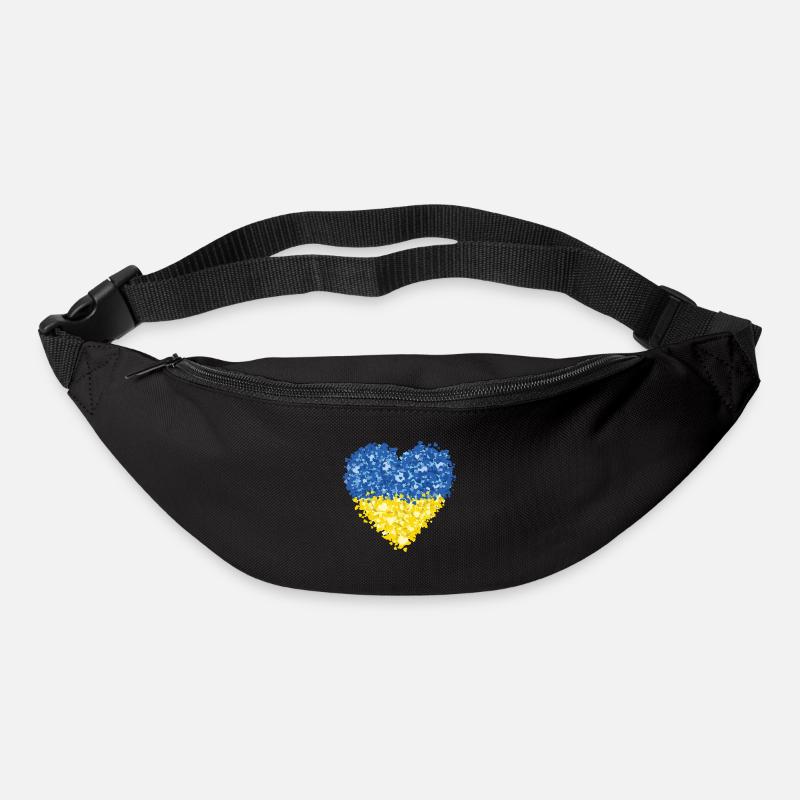 Ukraine Flagge Herz Abstract - Gürteltasche - Schwarz