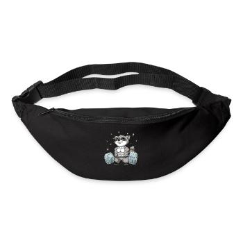 Waschbär Gewichtheben Fitness-Studio - Gürteltasche - Schwarz - Vorne