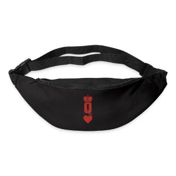 Queen of Hearts Crown Funny Poker Spiele Glücksspiel - Gürteltasche - Schwarz - Vorne