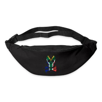 Drapeau de l’Afrique du Sud - Sac banane - noir - Devant