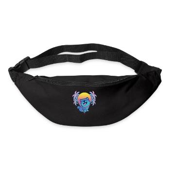 Shiba Inu Vaporwave Esthétique Rétro - Sac banane - noir - Devant