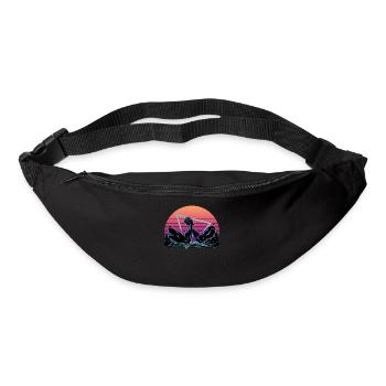 Arm Wrestling Vaporwave Esthétique Rétro - Sac banane - noir - Devant