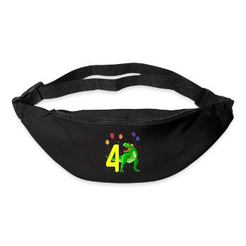 4th birthday dinosaur 4 years old - Bum bag - black - Front