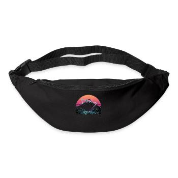 Berg Fuji Fujiyama Fuji San Vaporwave Ästhetik - Gürteltasche - Schwarz - Vorne
