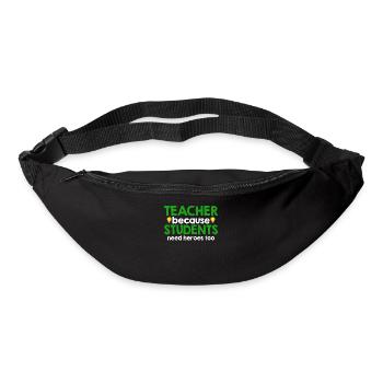Enseignant parce que les élèves ont besoin de héros - Sac banane - noir - Devant