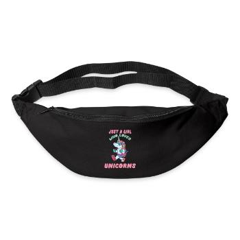 Licorne magique Juste une fille qui aime les licornes - Sac banane - noir - Devant