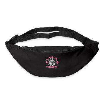 Gymnastique dans mes veines Jésus dans mon cœur - Sac banane - noir - Devant