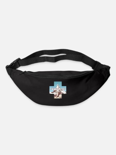| du drapeau suisse Alpes suisses | Suisse - Sac banane - noir