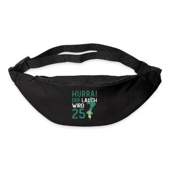 Herren 25. Geburtstag Hurra der Lauch wird 25 - Gürteltasche - Schwarz - Vorne