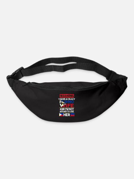 Philippinen Filipina Flagge Frau Ehe I Geschenk - Gürteltasche - Schwarz