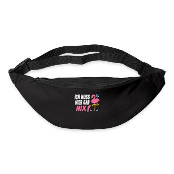 Ich muss gar nix! cooler & niedlicher Flamingo - Gürteltasche - Schwarz - Vorne