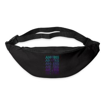 Anubis Dieu égyptien Egypte ancienne Retro Gesche - Sac banane - noir - Devant