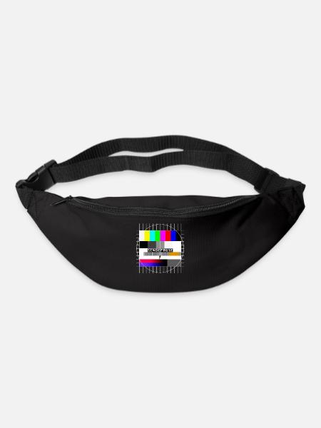 Testbild Sendepause 80er 90er Jahre Party Kostüm - Gürteltasche - Schwarz