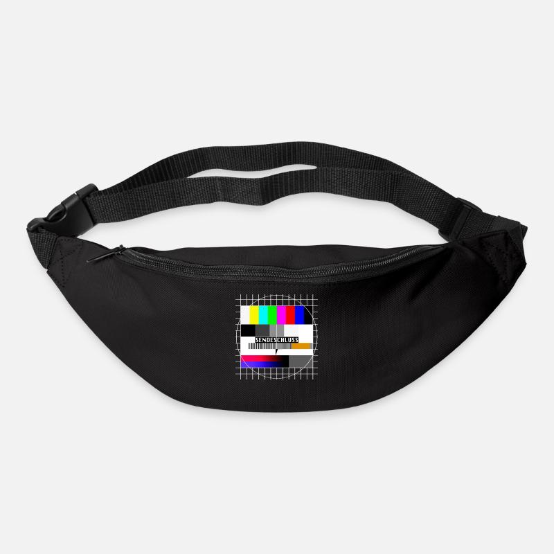 Testbild Sendeschluss 80er 90er Jahre Party Kostüm - Gürteltasche - Schwarz
