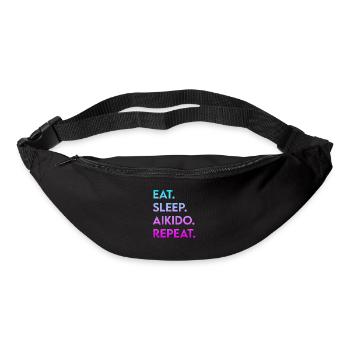 manger du sommeil aïkido répéter - Sac banane - noir - Devant