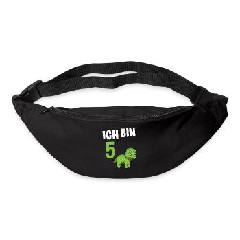 5 Geburtstag Dinosaurier 5 Jahre Alt Geschenk - Gürteltasche - Schwarz - Vorne