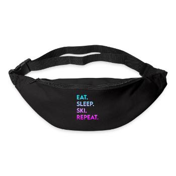 manger dormir ski répéter - Sac banane - noir - Devant