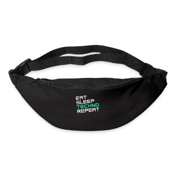manger du sommeil techno répéter - Sac banane - noir - Devant