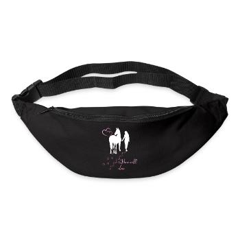 Mädchen, Reiter, Pferde - Never walk alone - Gürteltasche - Schwarz - Vorne