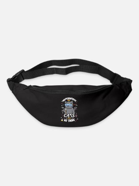 Microbiologiste Cat Lab Cartoon - Sac banane - noir