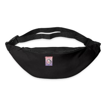 Kawaii Raccoon Drinking Peach Juice - Bum bag - black - Front