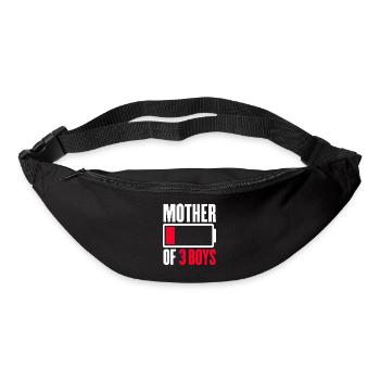 Mère de 3 garçons - Sac banane - noir - Devant
