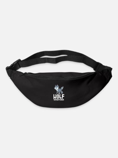 Wolf Wölfe Lustiger Sprüche Vollmond Wolfliebhaber - Gürteltasche - Schwarz