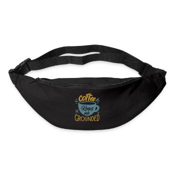 Le café me garde les pieds sur terre - Blagues de bureau amusantes - Sac banane - noir - Devant