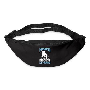 Introverti Discuter de la pêche sur glace - Sac banane - noir - Devant