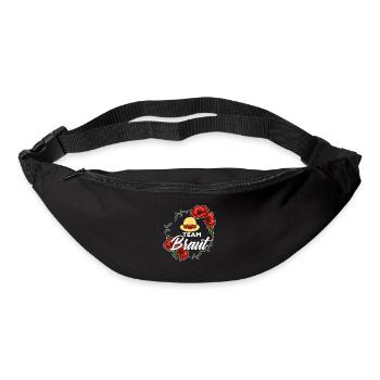 Team Braut Hochzeitsparty Damenhut Rosenkranz Crew - Gürteltasche - Schwarz - Vorne