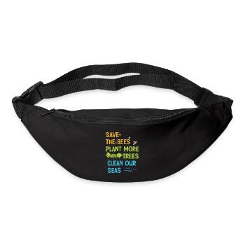 Save The Bees Plant More Trees Clean Seas - Sac banane - noir - Devant