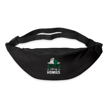 Rollin with my Homies Retro Bowling Geschenk - Gürteltasche - Schwarz - Vorne