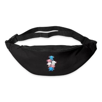 Axolotl Haufen Transgender - Lustige Transgender - Gürteltasche - Schwarz - Vorne