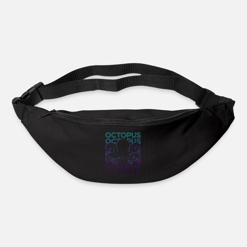 Oktopus Retro - Gürteltasche - Schwarz